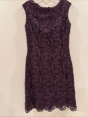 Elegant Purple Lace Dress